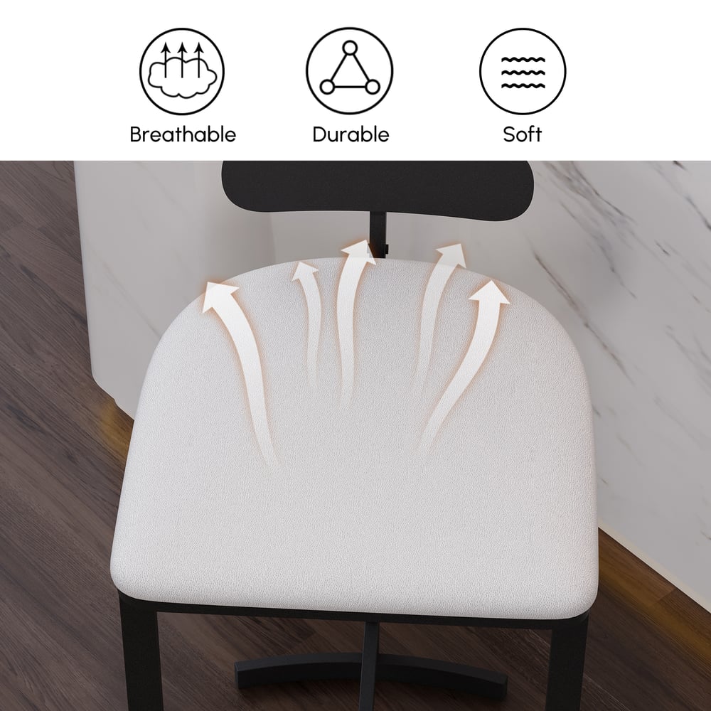 Tabouret de bar moderne rembourré en cuir PU et métal avec dossier image de fenêtre