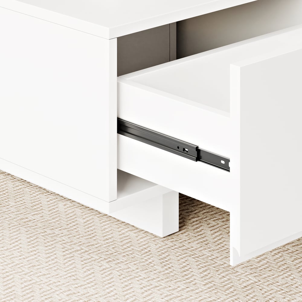 1200mm-1750mm Quoint White Extendable Coffee Table with 2 Drawers window image