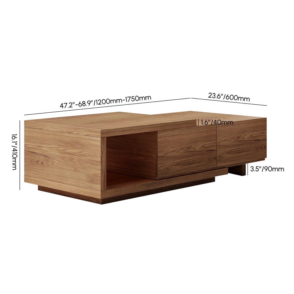 Quoint Extendable TV Stand & Coffee Table Set weights dimensions image