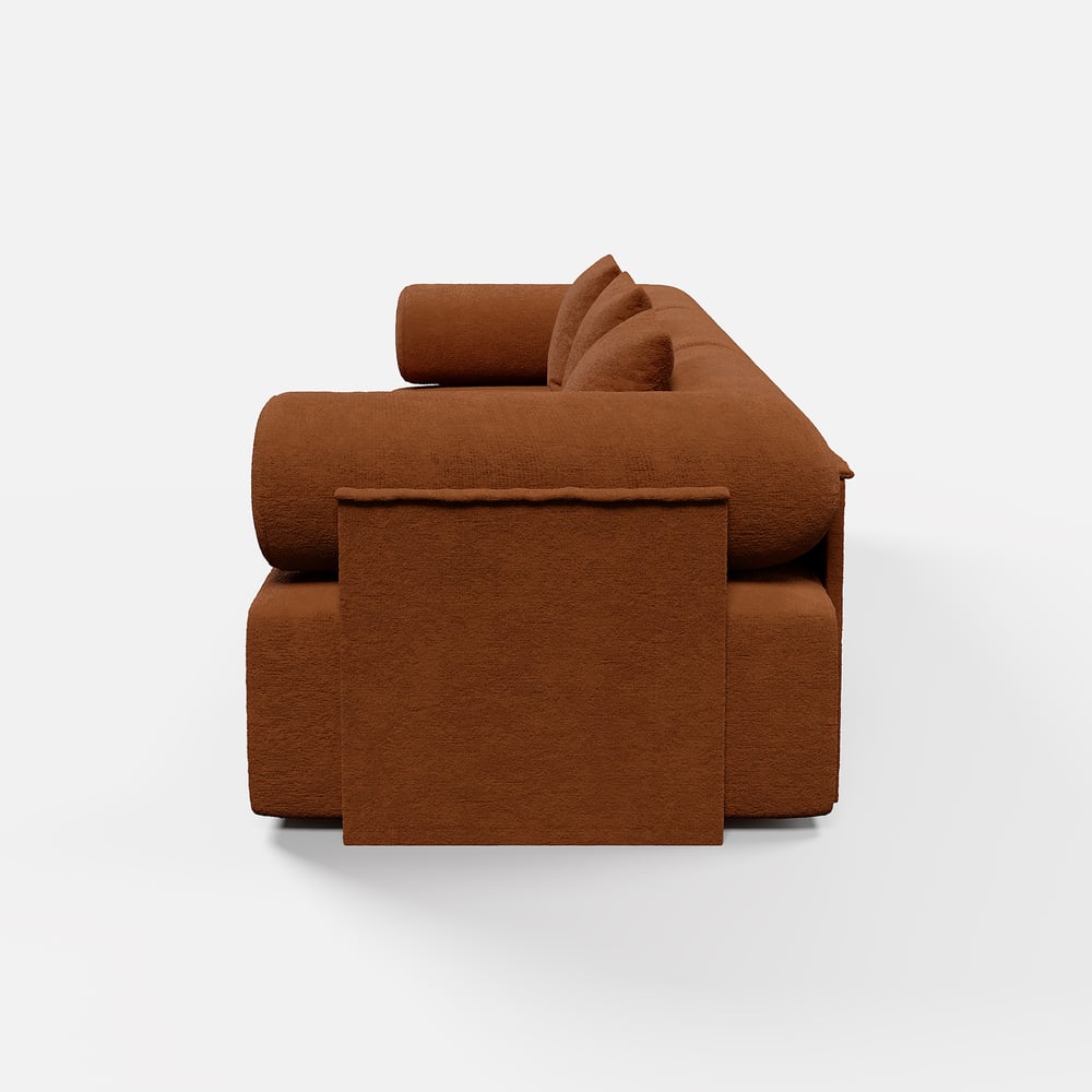 Serene 2800 Modern 3-Piece Modular Rust Chenille Velvet 3-Seater Sofa window image