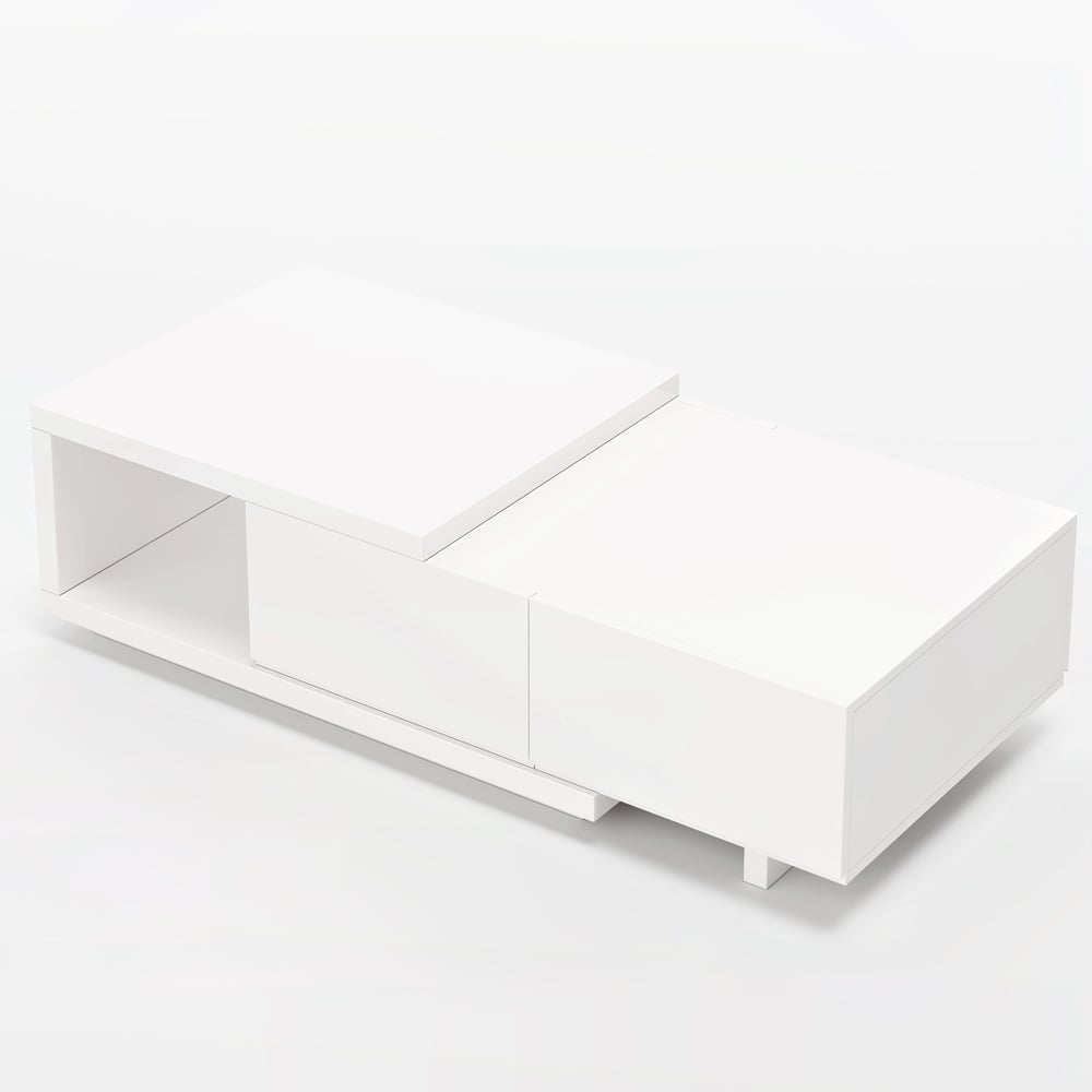 1200mm-1750mm Quoint White Extendable Coffee Table with 2 Drawers window image