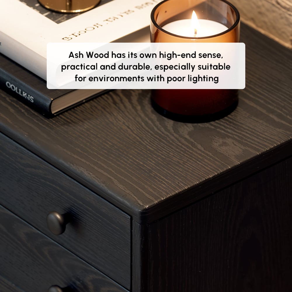 Tanic Mid Century Modern Chest Cabinet with Storage 3 Drawers of Ash Wood window image