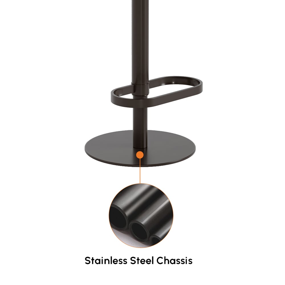 Affordable Modern Adjustable Swivel Bar Stools with Velvet Upholstery Black window image