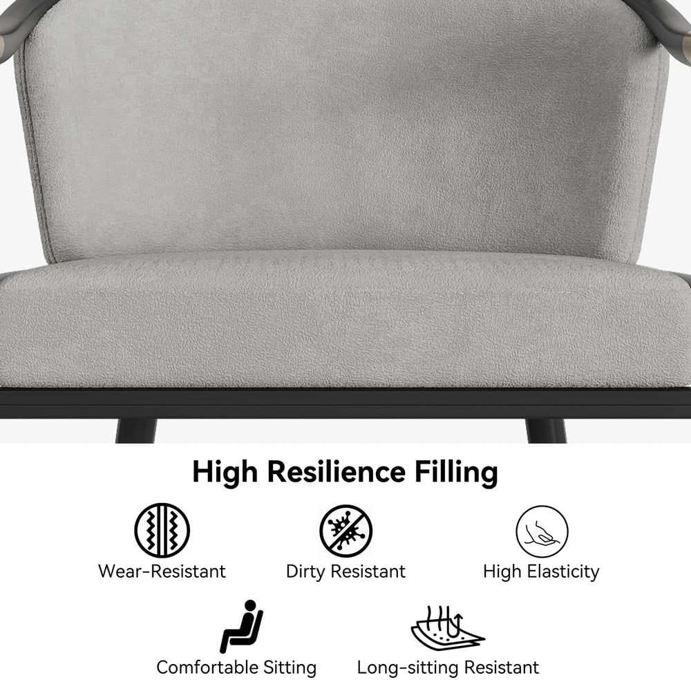 Craines Series Modern Velvet Counter Stools with Upholstery Gray window image