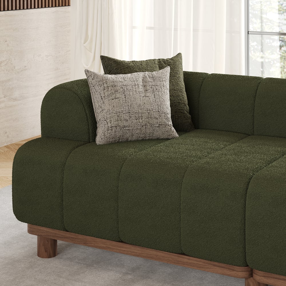 2000mm Boucle 2-Piece Sofa with Wood Legs window image