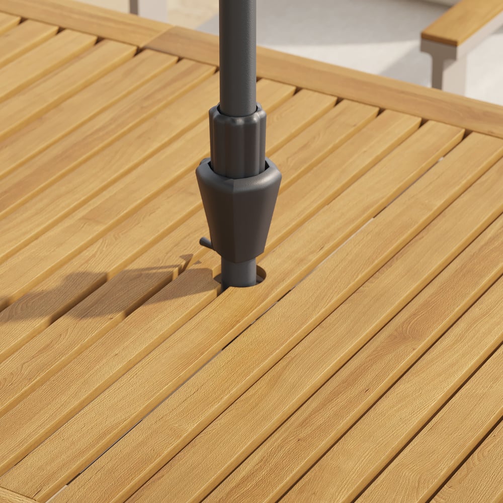 Axis 6-Person Rectangle Wood & Aluminum Outdoor Patio Dining Table window image