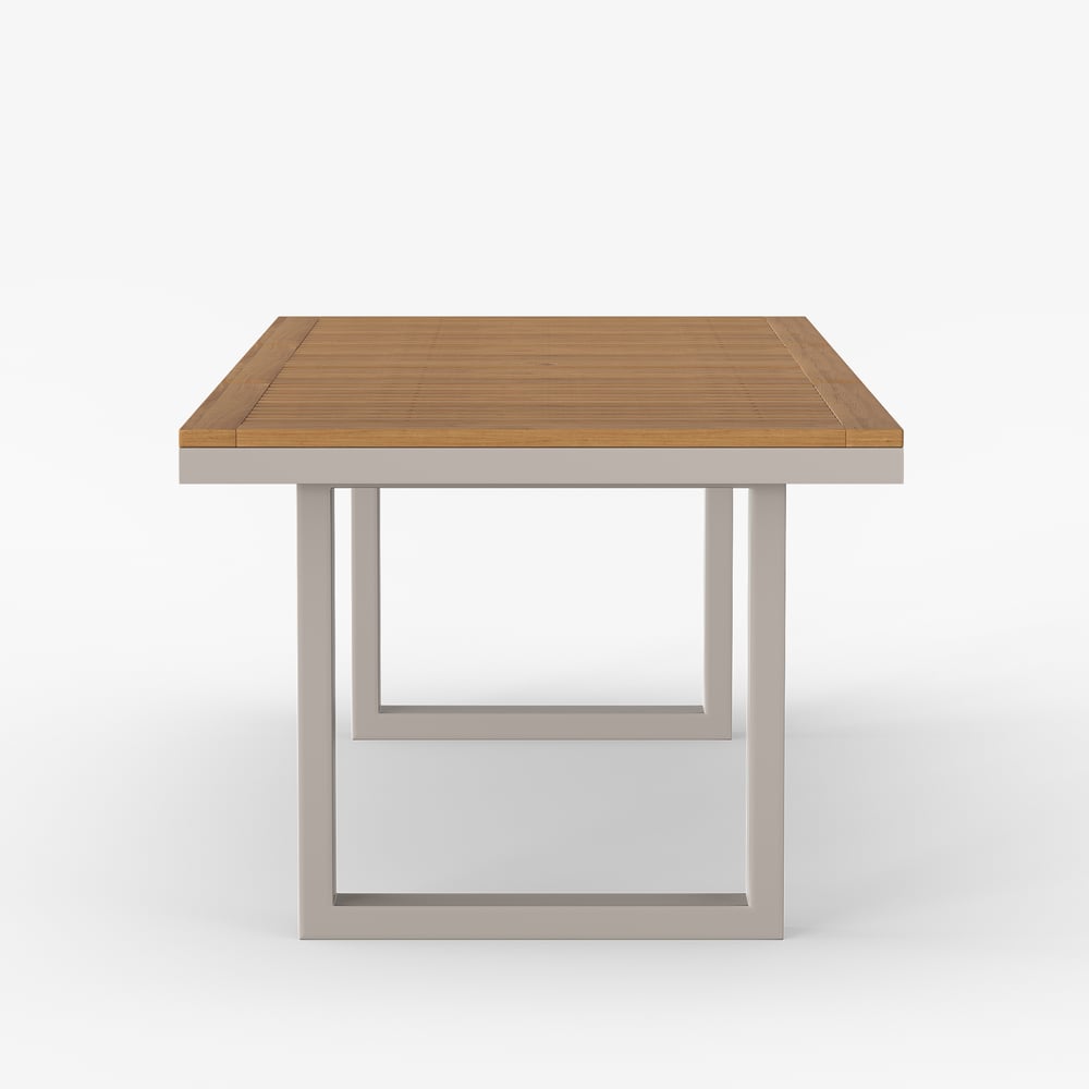 Axis 6-Person Rectangle Wood & Aluminum Outdoor Patio Dining Table window image