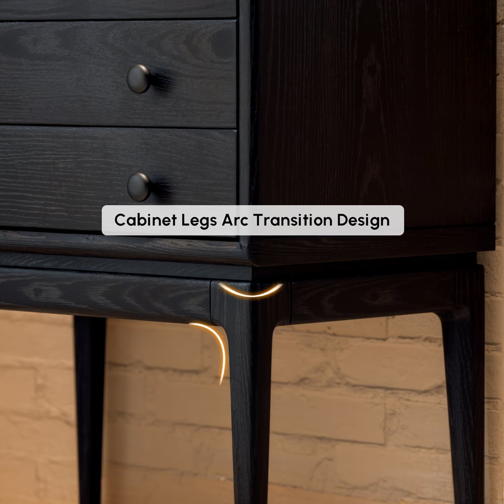 Tanic Mid Century Modern Chest Cabinet with Storage 3 Drawers of Ash Wood window image