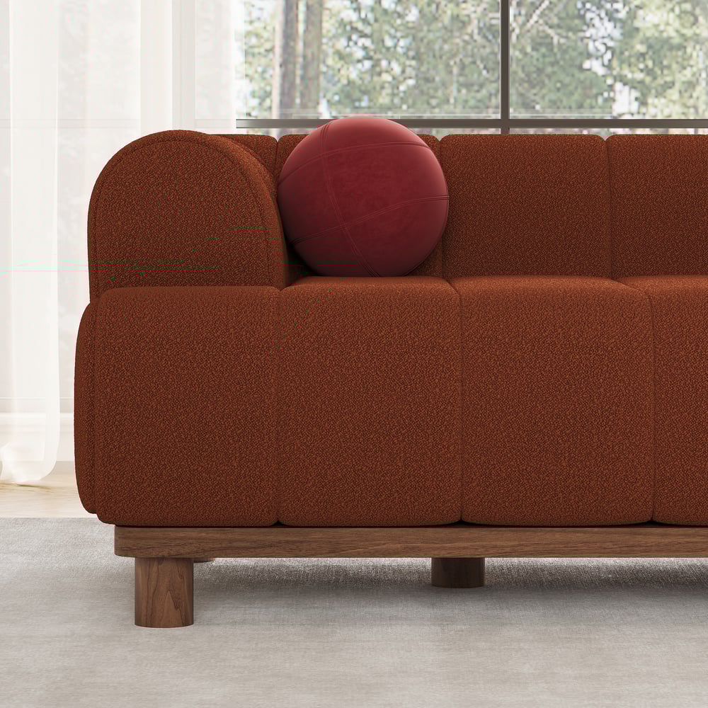 2000mm Boucle 2-Piece Sofa with Wood Legs window image