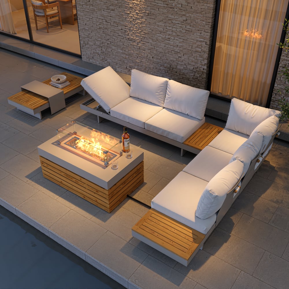 Smokeless Fire Pit With Glass Wind Guard for Outdoor Patio 1000mm window image