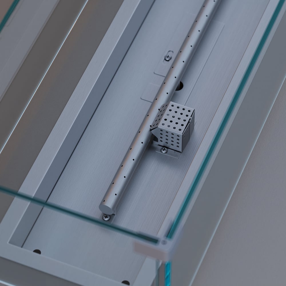 Smokeless Fire Pit With Glass Wind Guard for Outdoor Patio 1000mm window image