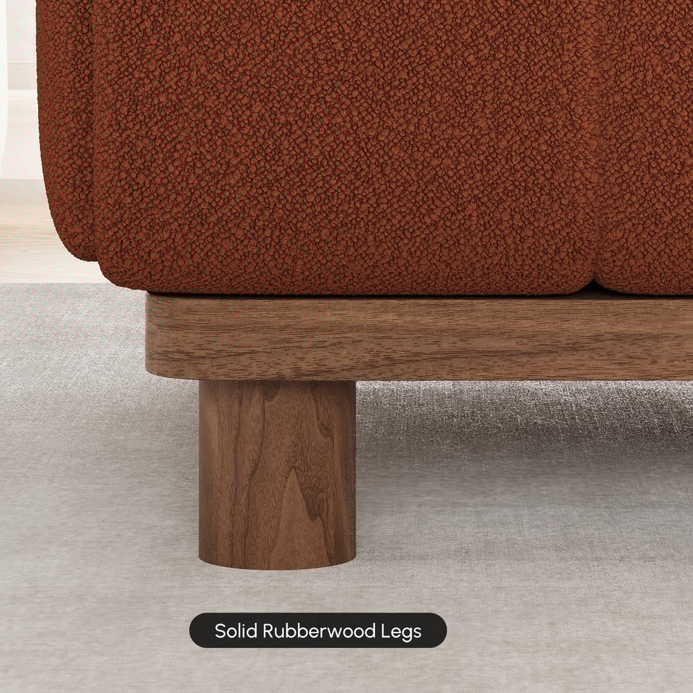 2000mm Boucle 2-Piece Sofa with Wood Legs window image