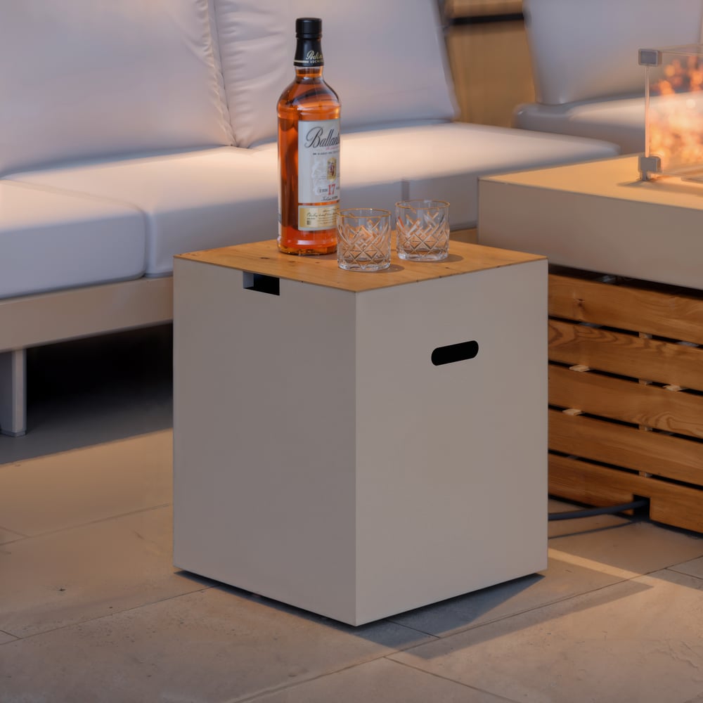 Tevara Carré en métal Propane brasero (H 49 cm) image de fenêtre