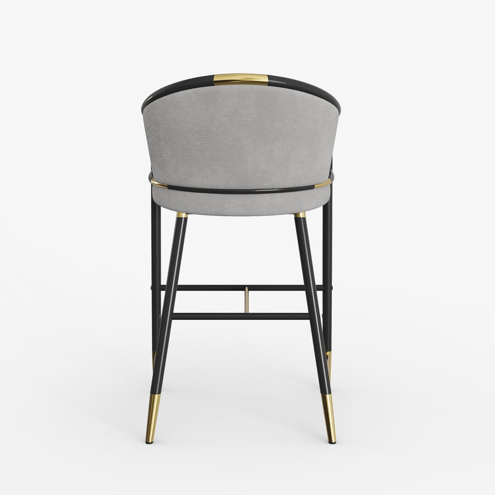 Craines Series Modern Velvet Counter Stools with Upholstery Gray window image