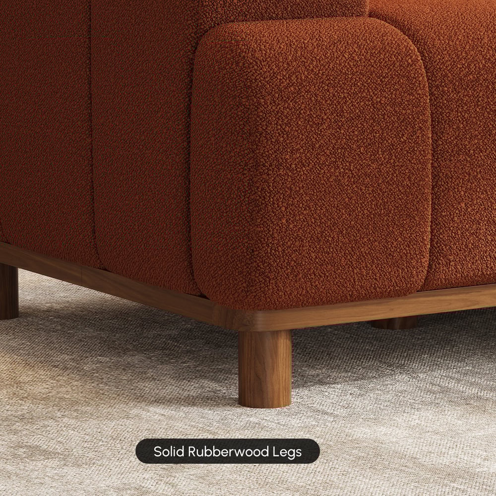 Chaise sectionnelle en L bouclée 3 pièces de 3000 mm avec pieds en bois image de fenêtre