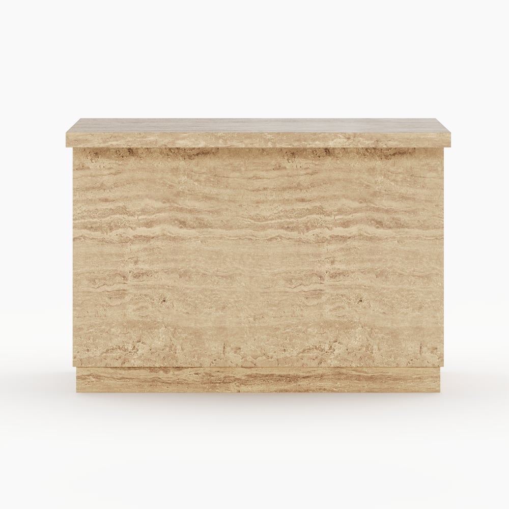 1270mm Kitchen lsland Matte Travertine Wooden Storage Kitchen Cabinet with Light window image