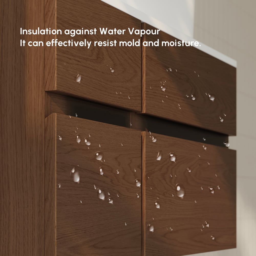 31.5" Bathroom Vanity Set Walnut Modern Floating Bathroom Vanity with Sink window image