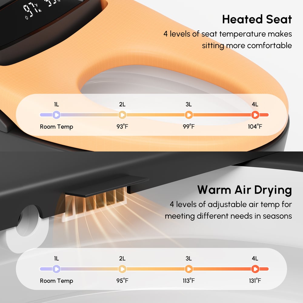 Hynova Automatic Smart Bidet Toilet Matte Black with Built-In Tank 1.28 GPF window image