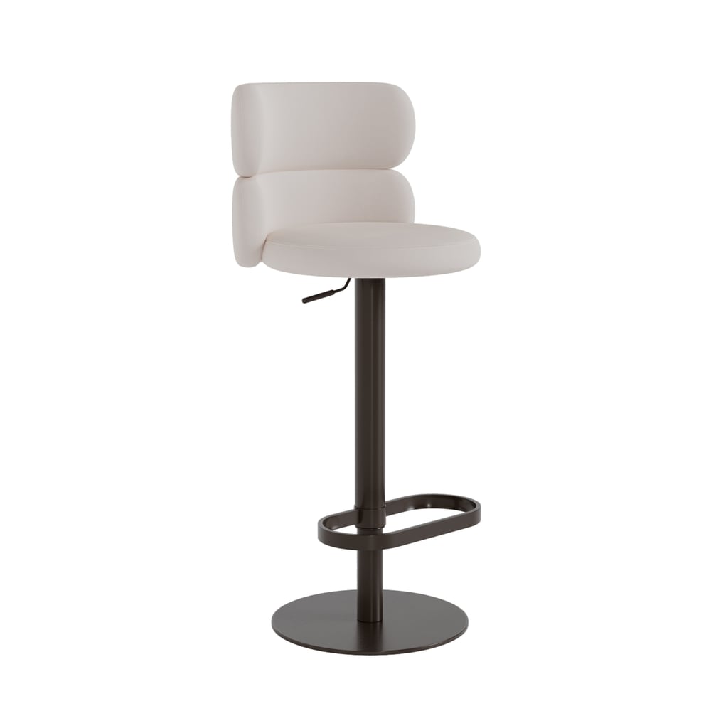 Affordable Luxury Modern Adjustable Swivel Velvet Bar Stools with Upholstery Warm White window image