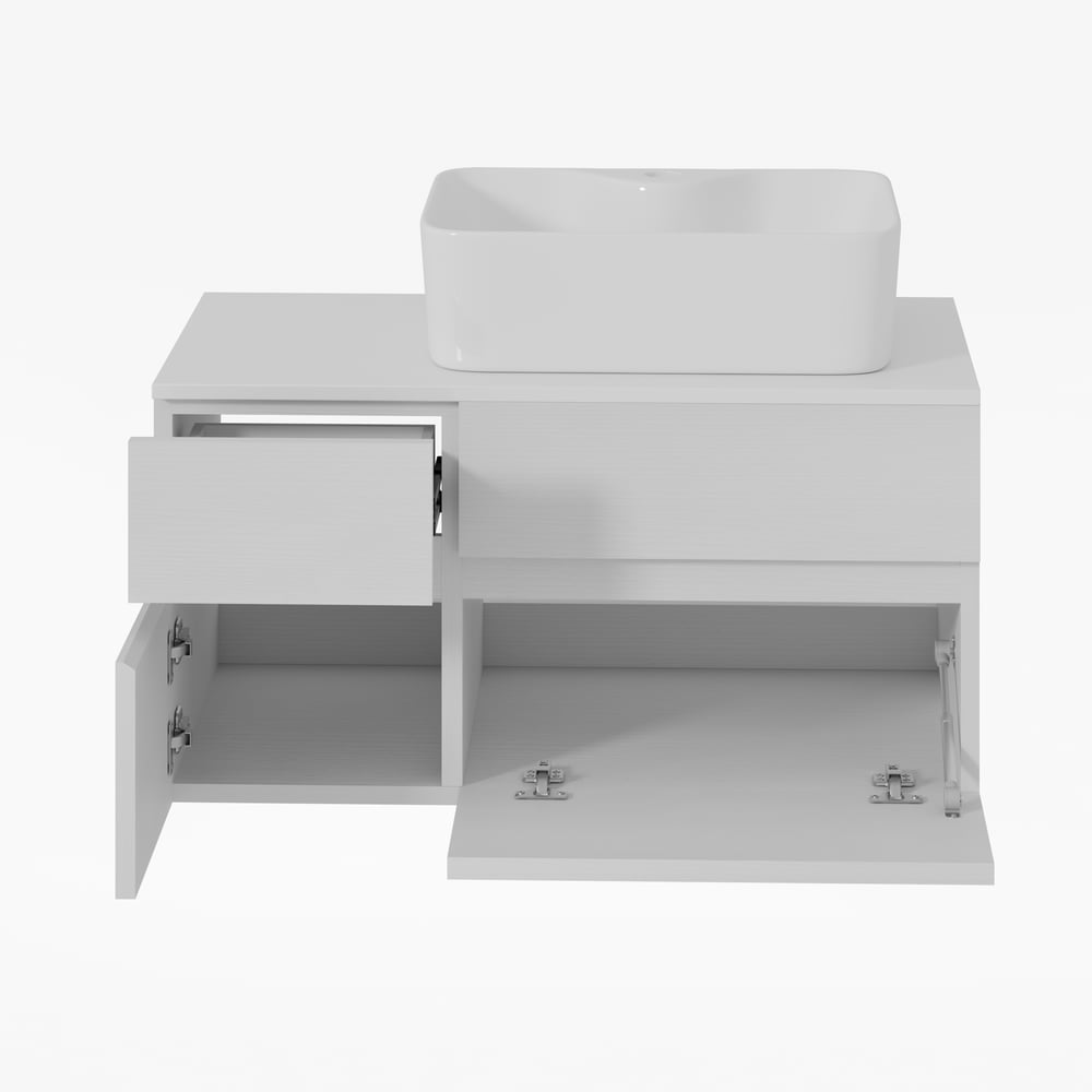 31.5" Bathroom Vanity Set White Modern Floating Bathroom Vanity with Sink window image