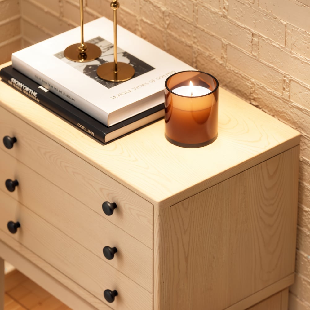 Tanic Mid Century Modern Whitewash Chest Cabinet with Storage 3 Drawers of Ash Wood window image