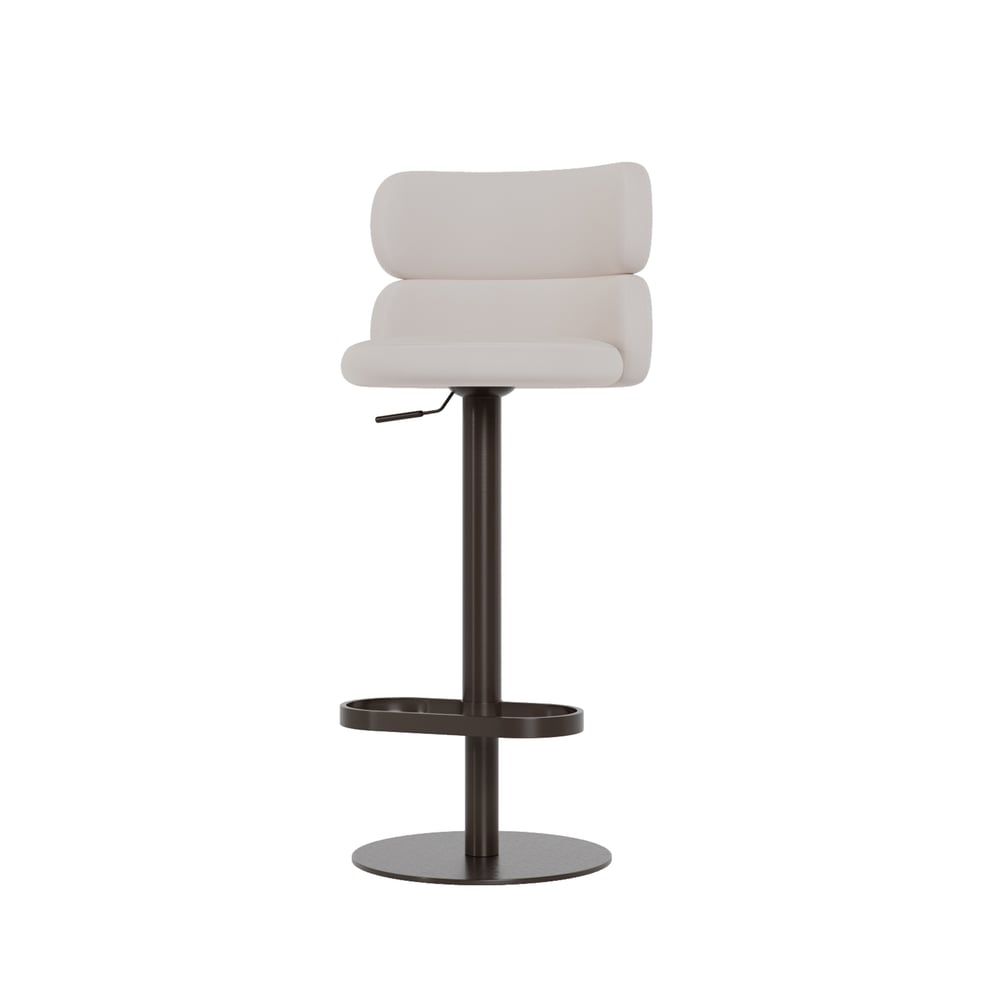 Affordable Luxury Modern Adjustable Swivel Velvet Bar Stools with Upholstery Warm White window image