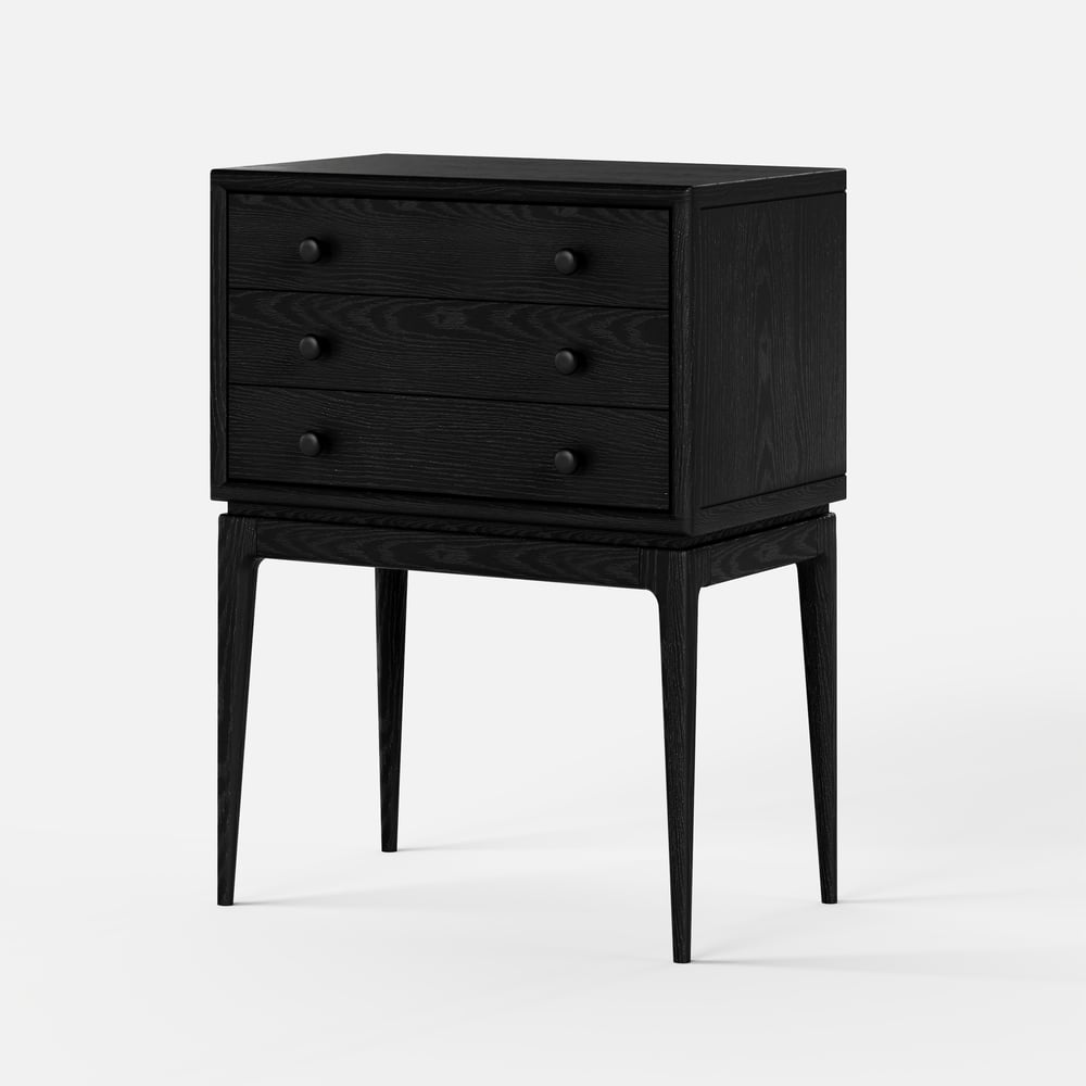 Tanic Mid Century Modern Chest Cabinet with Storage 3 Drawers of Ash Wood window image