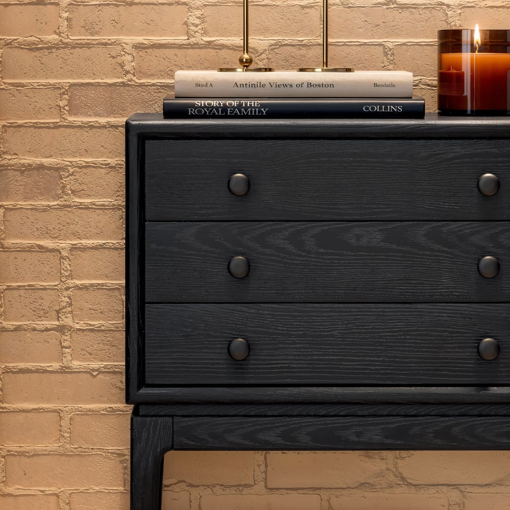 Tanic Mid Century Modern Chest Cabinet with Storage 3 Drawers of Ash Wood window image