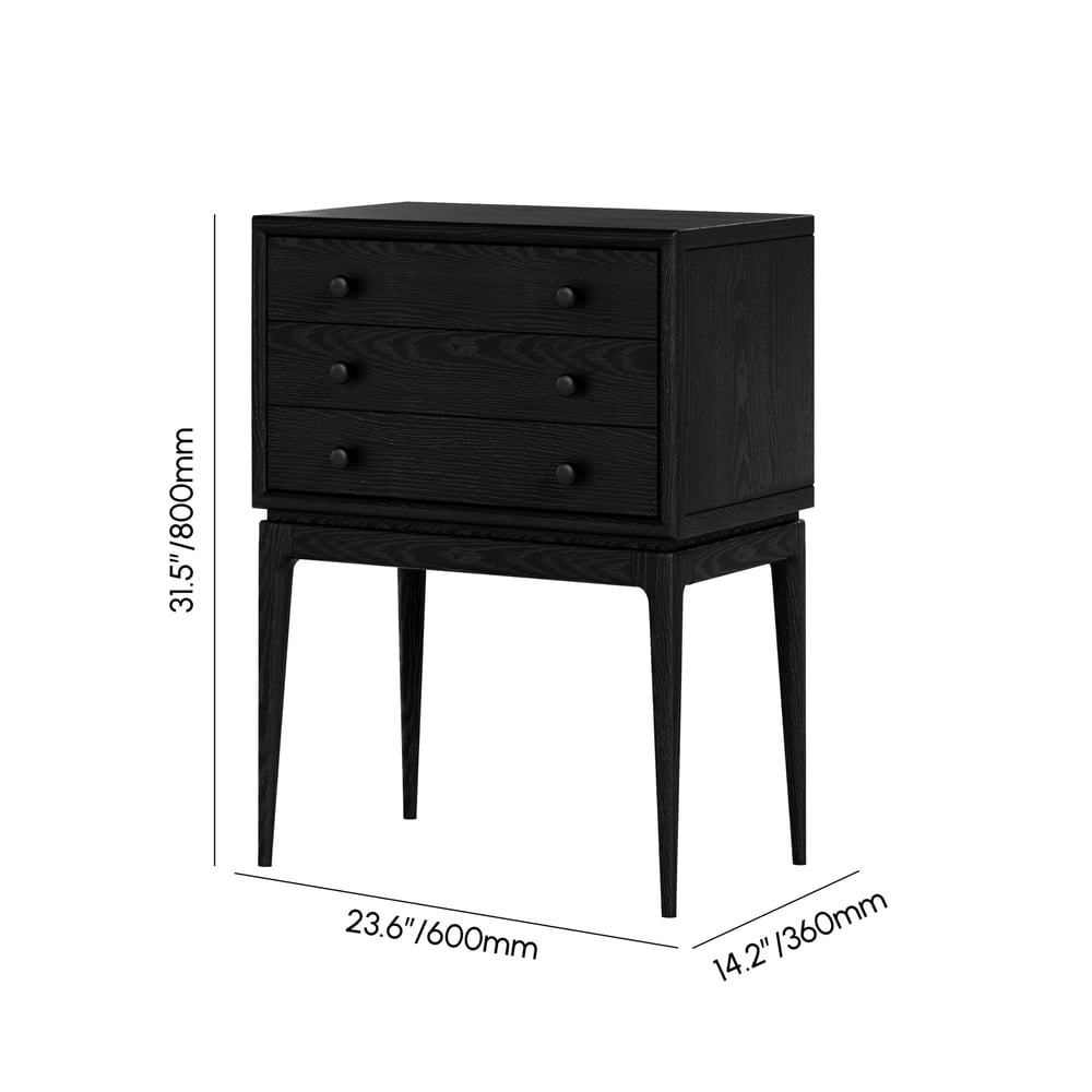 Tanic Mid Century Modern Chest Cabinet with Storage 3 Drawers of Ash Wood weights dimensions image