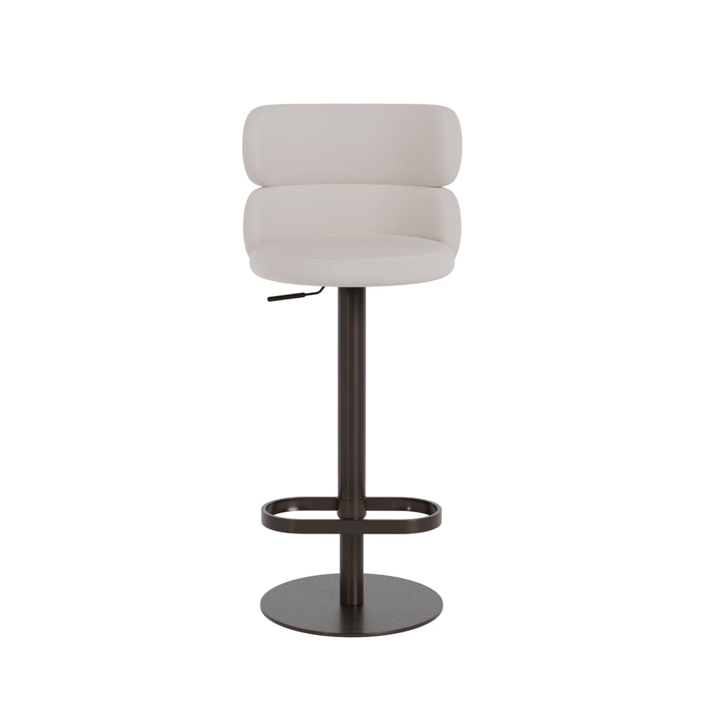 Affordable Luxury Modern Adjustable Swivel Velvet Bar Stools with Upholstery Warm White window image