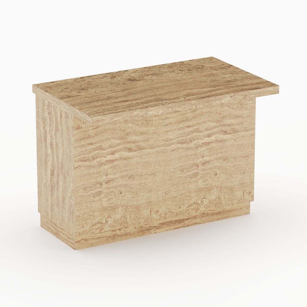 1270mm Kitchen lsland Matte Travertine Wooden Storage Kitchen Cabinet with Light window image