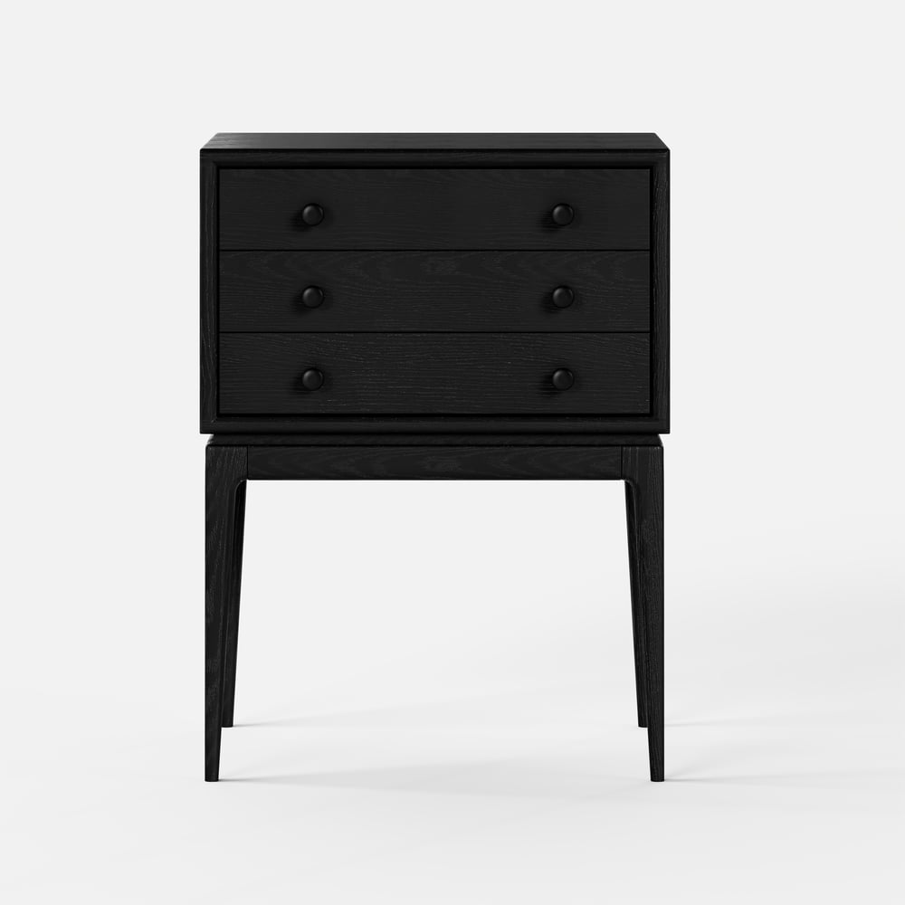 Tanic Mid Century Modern Chest Cabinet with Storage 3 Drawers of Ash Wood window image