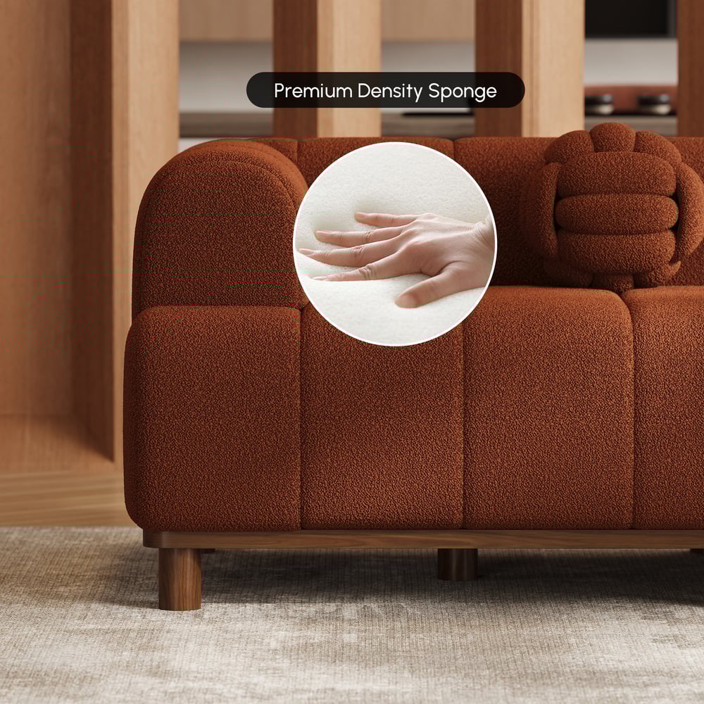 Chaise sectionnelle en L bouclée 3 pièces de 3000 mm avec pieds en bois image de fenêtre