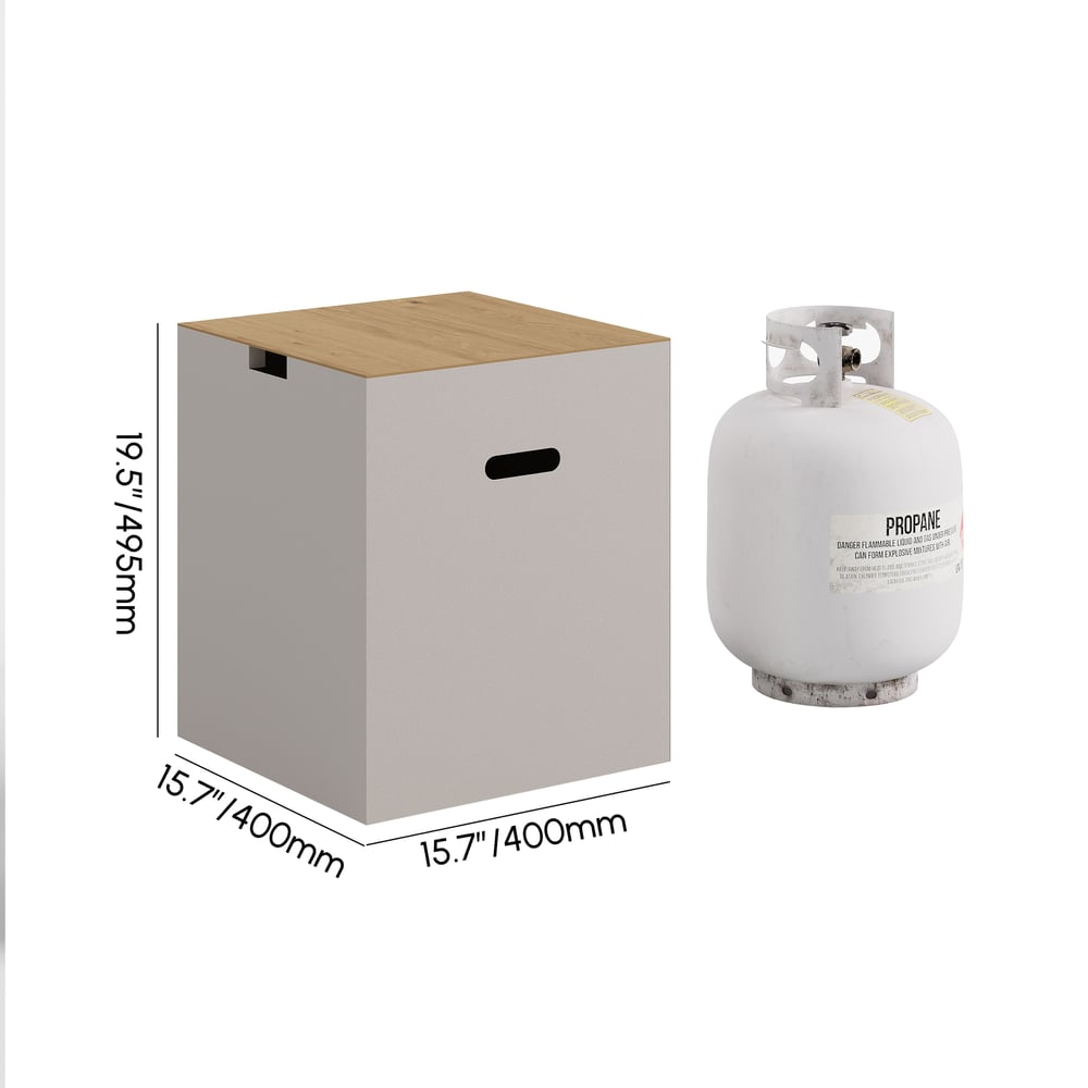 Tevara Carré en métal Propane brasero (H 49 cm) Poids, dimensions, image