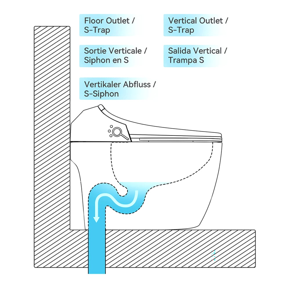 Hynova AX2 Pro Automatic Smart Bidet Toilet with Aromatherapy White 1.28 GPF window image