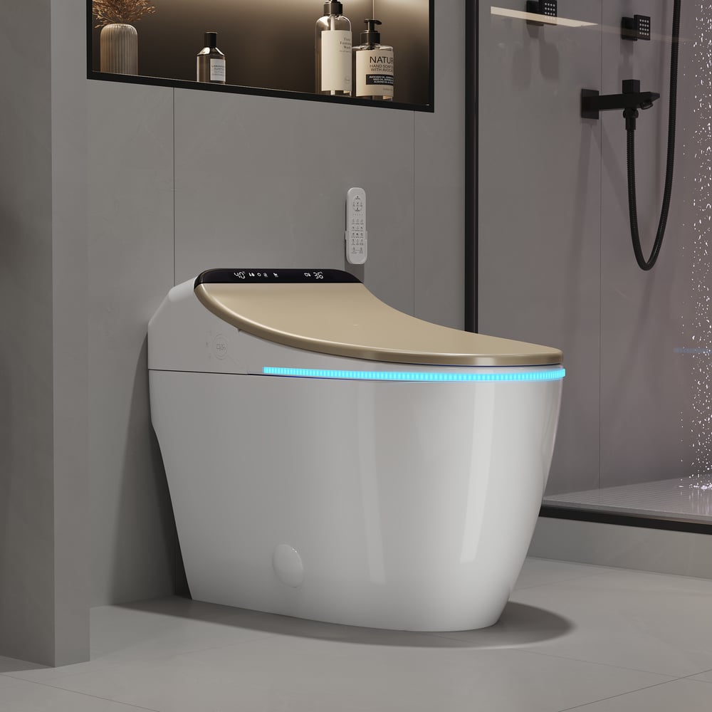 Hynova AX2 Pro Automatic Smart Bidet Toilet with Aromatherapy White 1.28 GPF window image