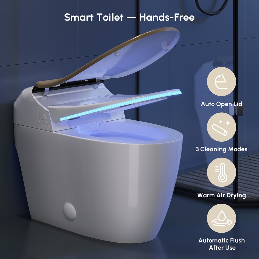 Hynova AX2 Pro Automatic Smart Bidet Toilet with Aromatherapy White 1.28 GPF window image