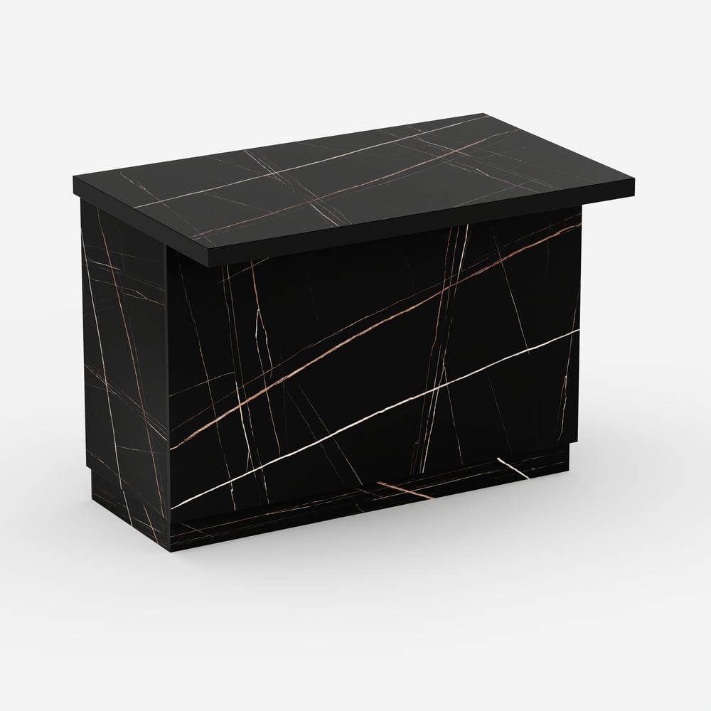 Armoire de cuisine de rangement en bois noir Japandi Kitchen Island 1270 mm avec lumière image de fenêtre