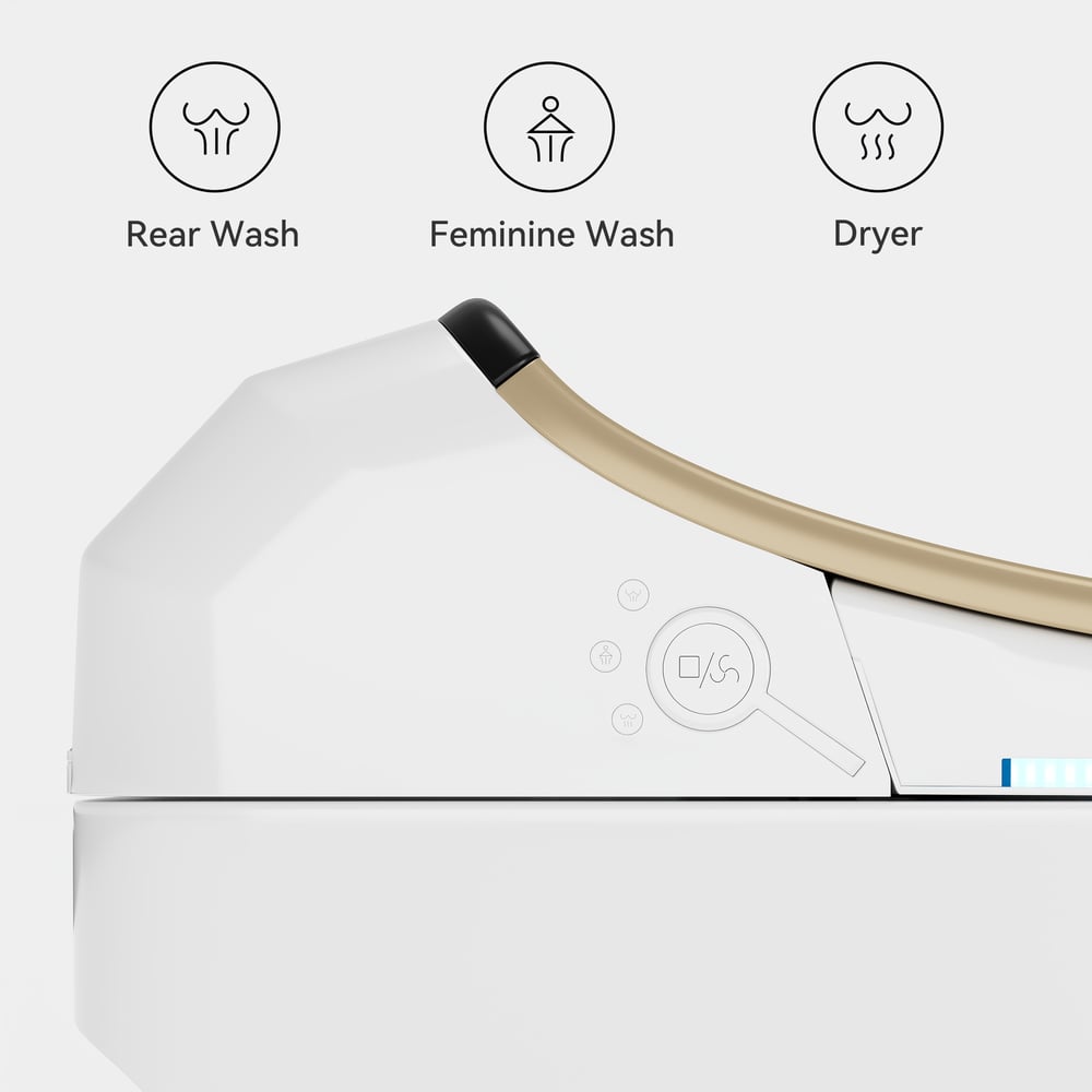 Hynova AX2 Pro Automatic Smart Bidet Toilet with Aromatherapy White 1.28 GPF window image