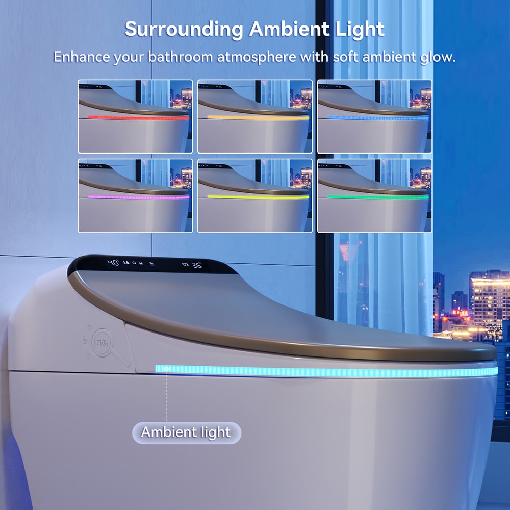 Hynova AX2 Pro Automatic Smart Bidet Toilet with Aromatherapy White 1.28 GPF window image