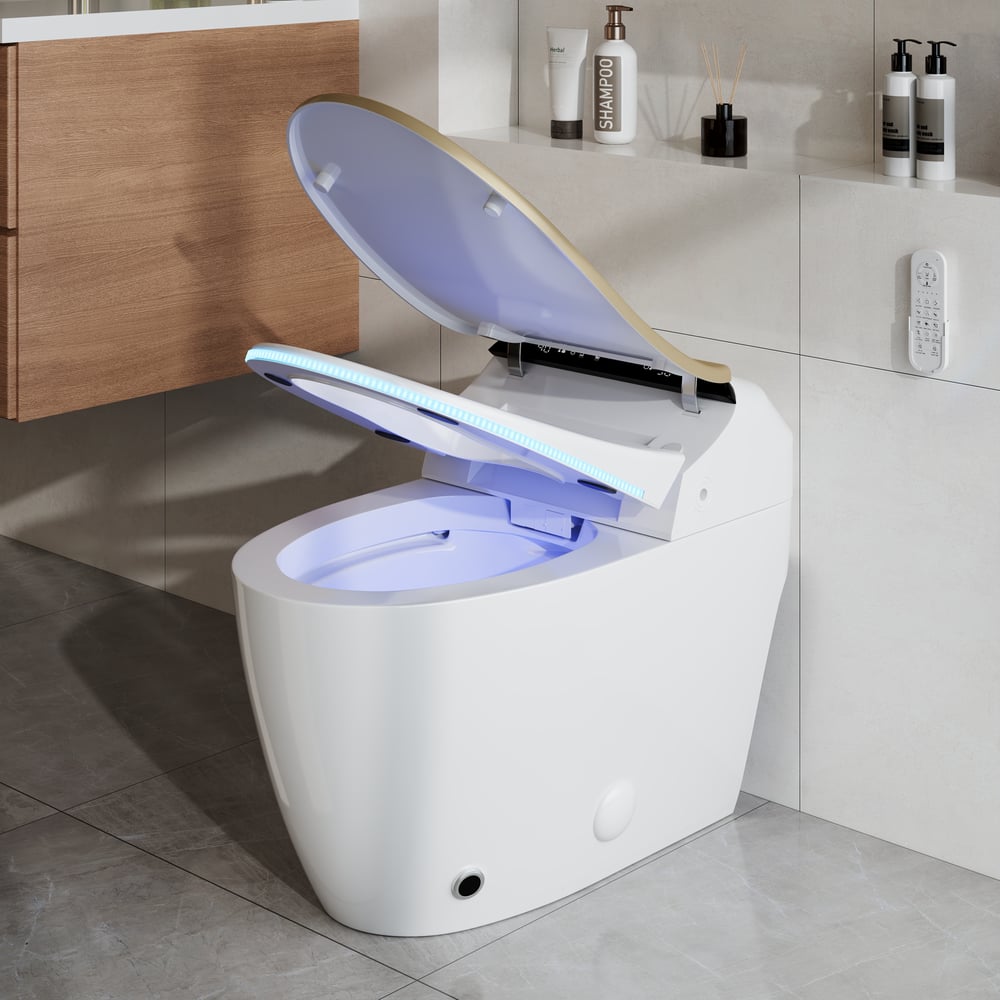 Hynova AX2 Pro Automatic Smart Bidet Toilet with Aromatherapy White 1.28 GPF window image