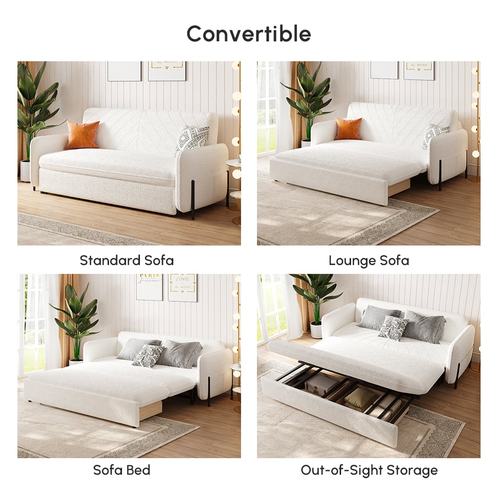 Canapé convertible rembourré à boucles blanches 2000 mm image de fenêtre