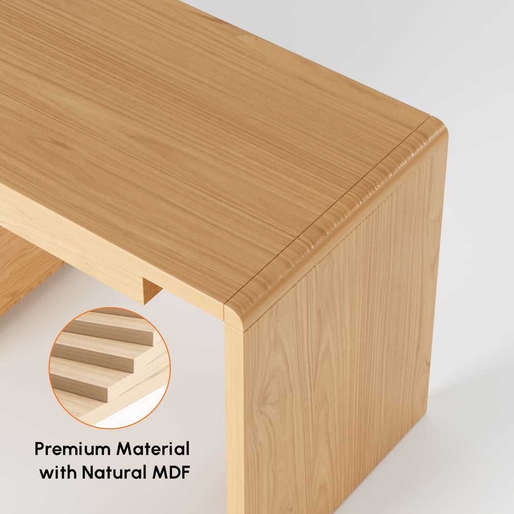 Mesa dupla para 2 pessoas Mesa de escritório retangular natural com 4 gavetas e 1 armário (2400 mm) Imagem da janela