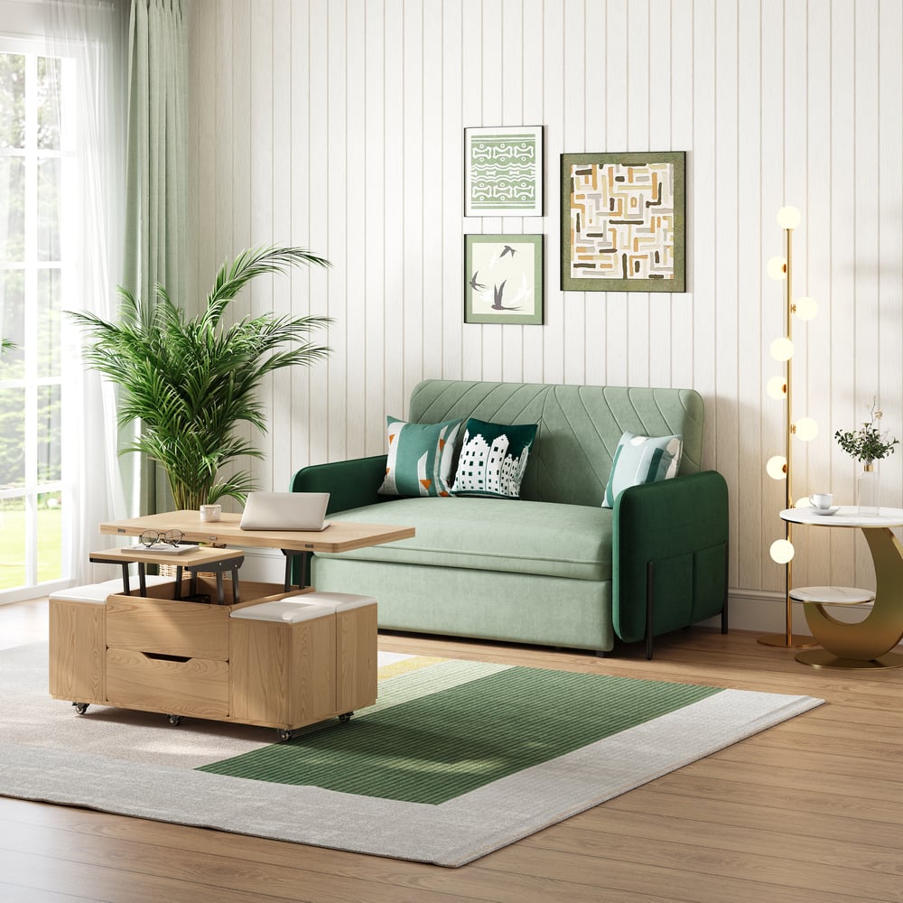 Modern Green mini Sofa Bed window image