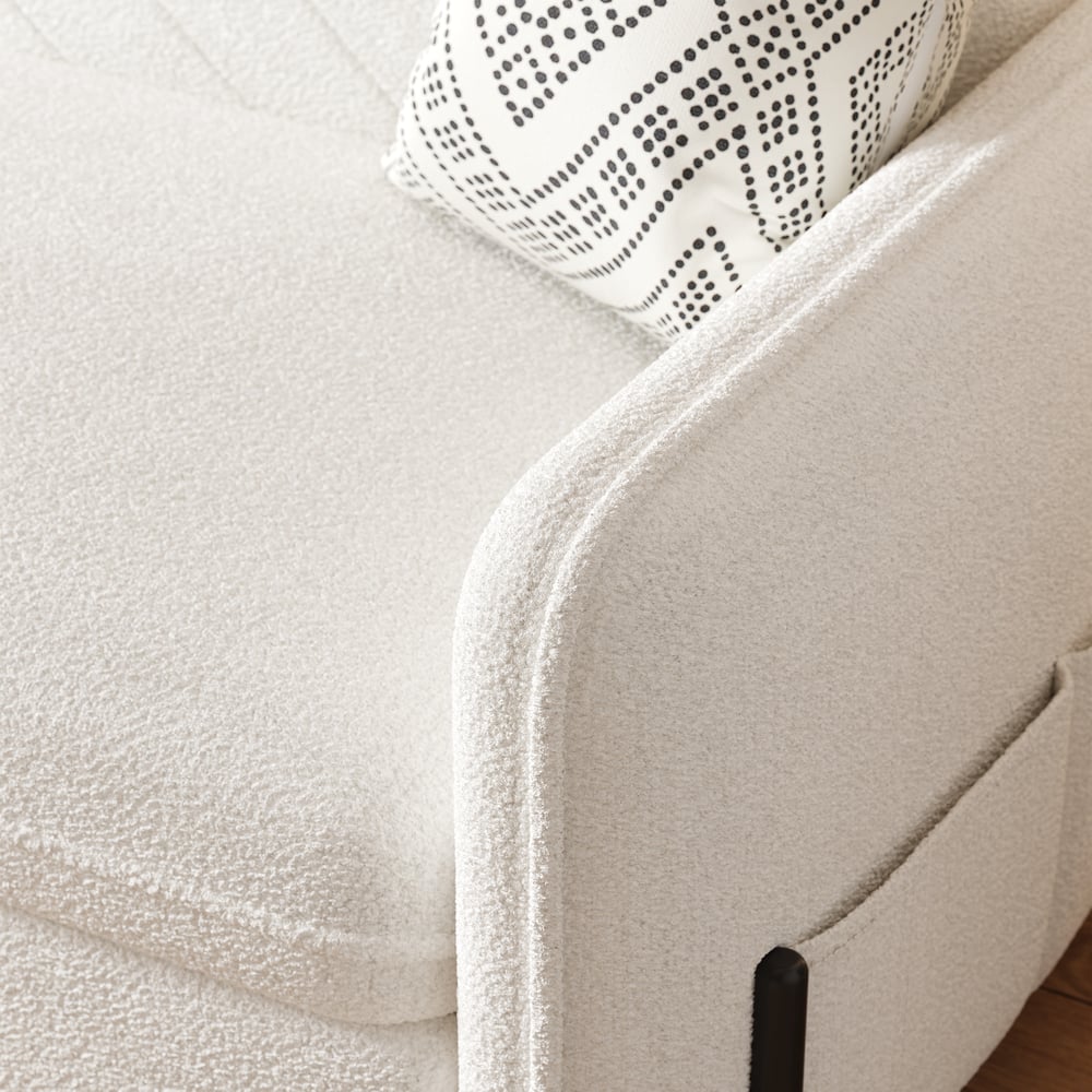 Canapé convertible rembourré à boucles blanches 2000 mm image de fenêtre