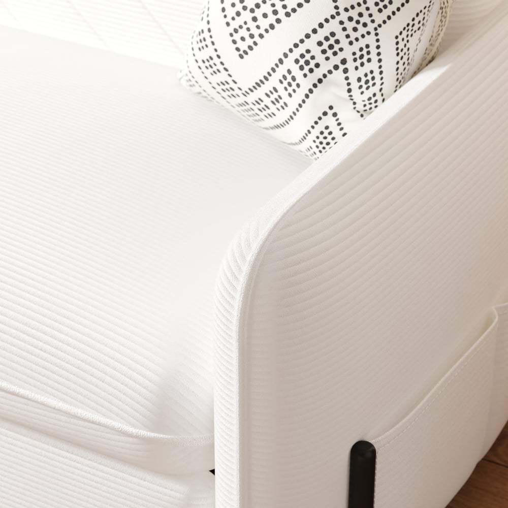 79" King 3-Seater Corduroy Convertible Sleeper Sofa window image