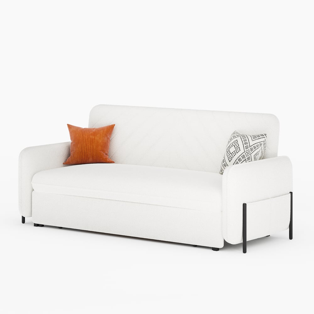 Canapé convertible rembourré à boucles blanches 2000 mm image de fenêtre