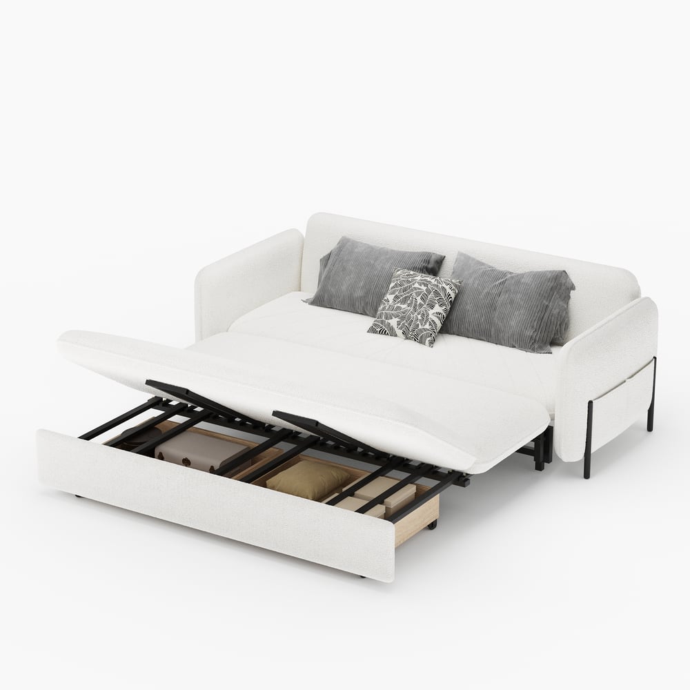 Canapé convertible rembourré à boucles blanches 2000 mm image de fenêtre