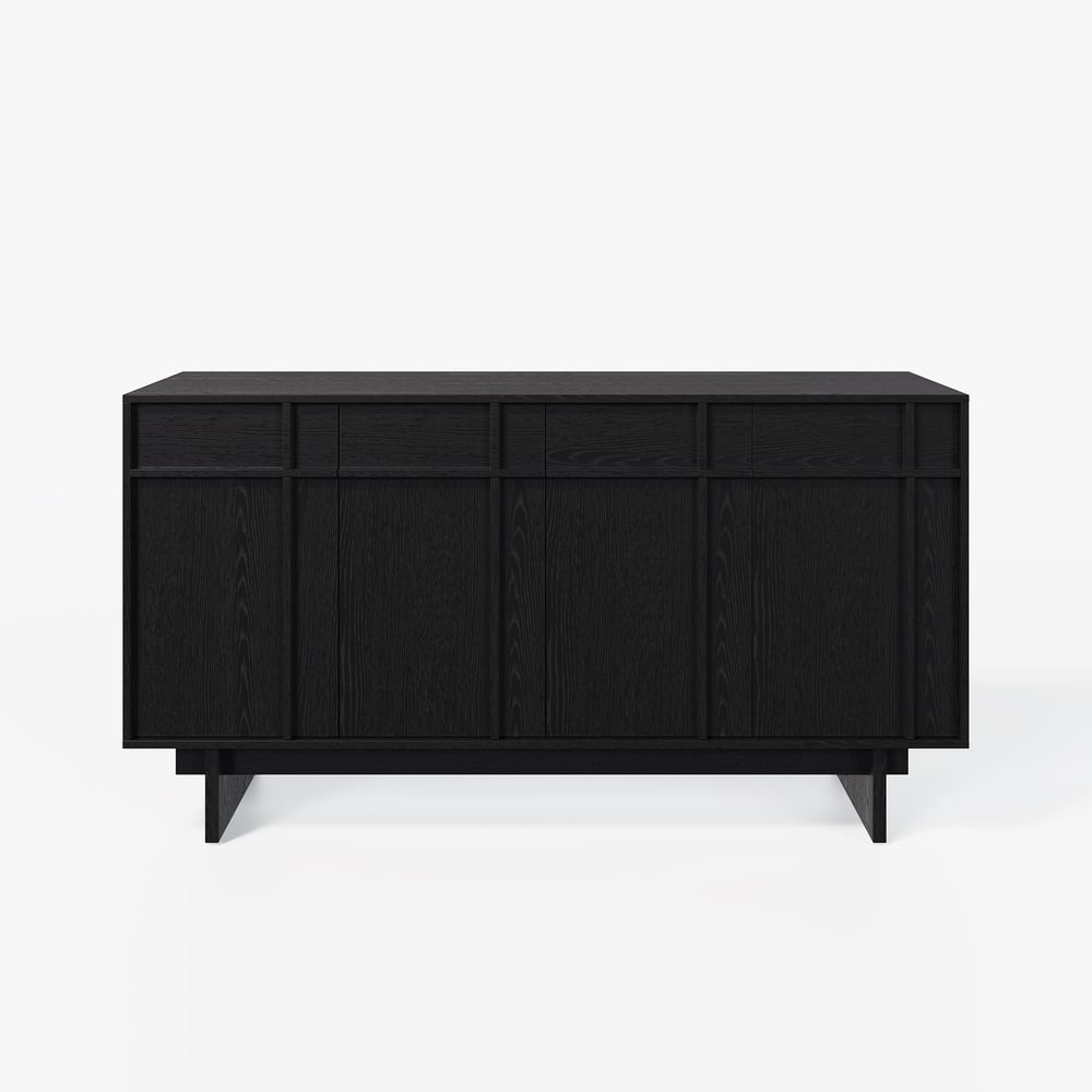 1530mm Mid Century Modern Sideboard Wooden Buffet with Storage window image