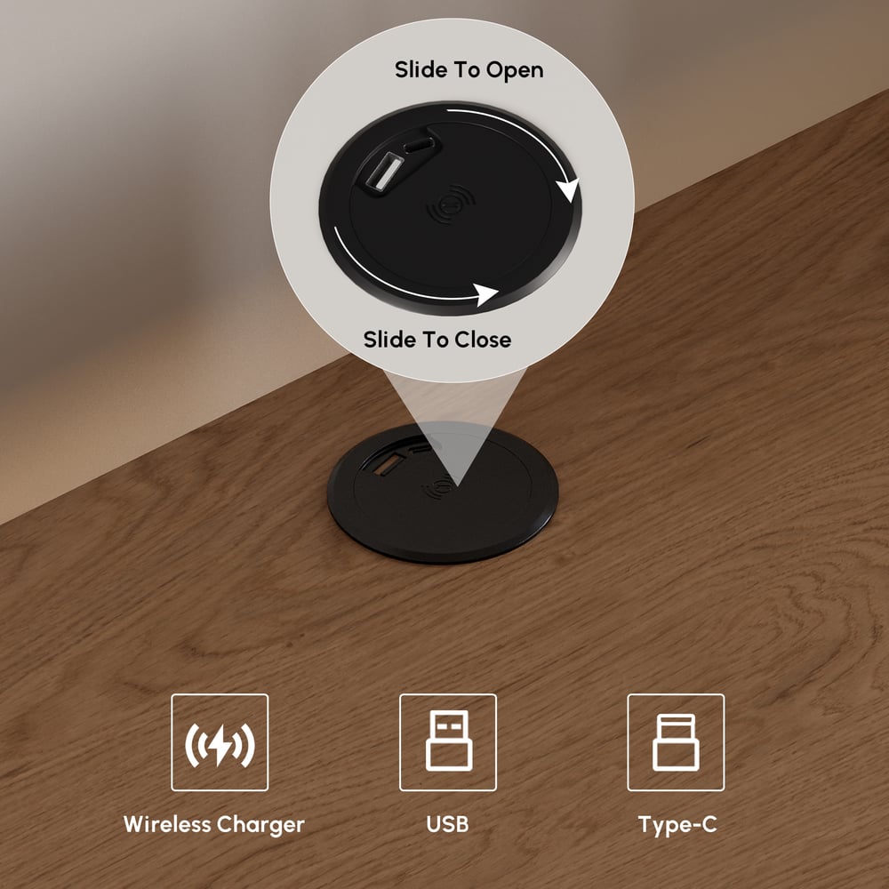 Krila Floating 3-Drawer LED Smart Nightstand with Light window image